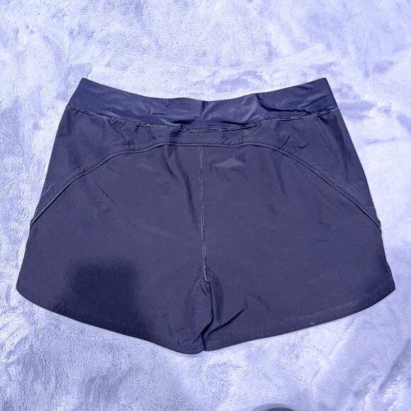 Lands End Activewear Shorts Black High Rise Dolphin Hem Quick Dry Womens Plus 18 - Picture 2 of 4